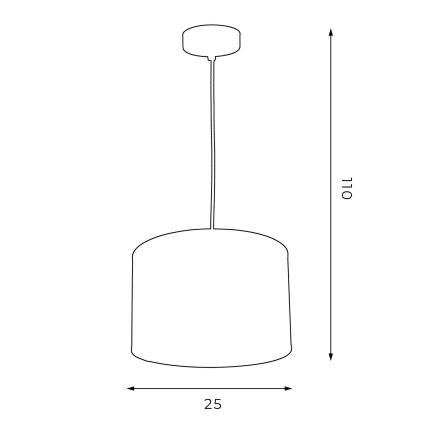Lámpara colgante con cable ARDEN 1xE27/60W/230V diámetro 25 cm blanca