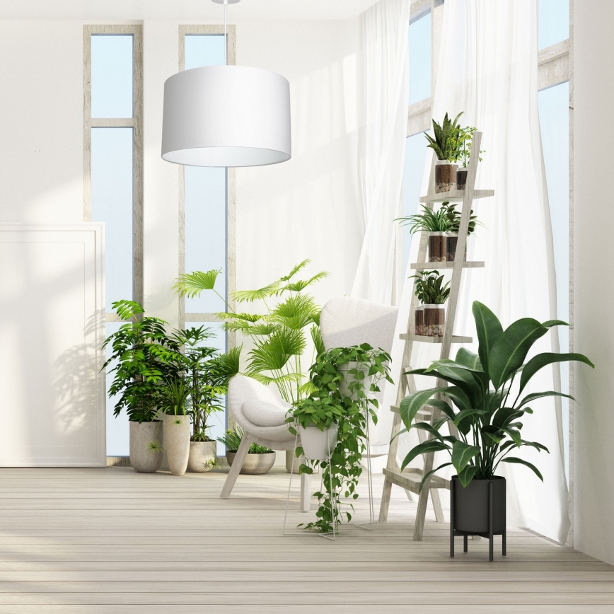 Lámpara colgante con cable ARDEN 1xE27/60W/230V diámetro 40 cm blanca