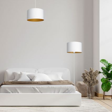 Lámpara colgante con cable ARDEN 1xE27/60W/230V Ø 40 cm blanco/dorado