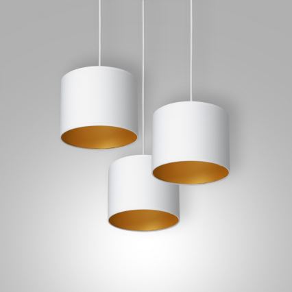 Lámpara colgante con cable ARDEN 3xE27/60W/230V blanco/dorado