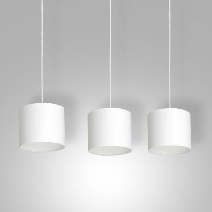 Lámpara colgante con cable ARDEN 3xE27/60W/230V blanca