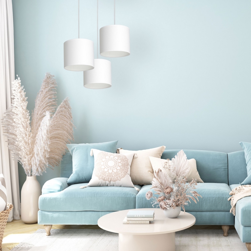 Lámpara colgante ARDEN 3xE27/60W/230V blanco