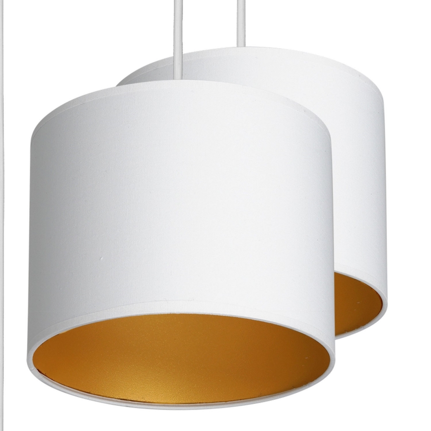 Lámpara colgante con cable ARDEN 5xE27/60W/230V blanco/dorado
