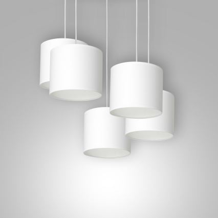 Lámpara colgante con cable ARDEN 5xE27/60W/230V blanca