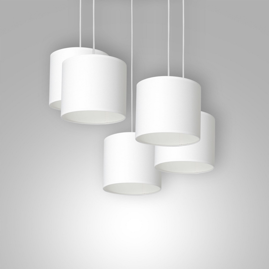 Lámpara colgante con cable ARDEN 5xE27/60W/230V blanca
