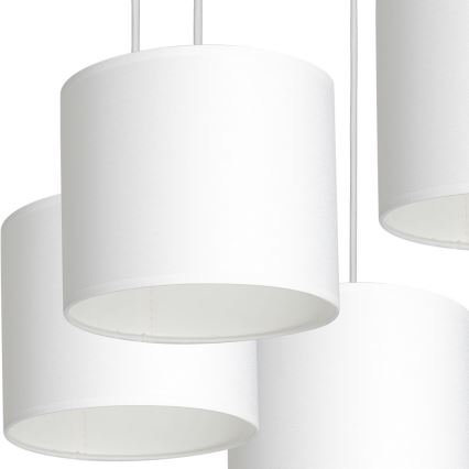 Lámpara colgante con cable ARDEN 5xE27/60W/230V blanca