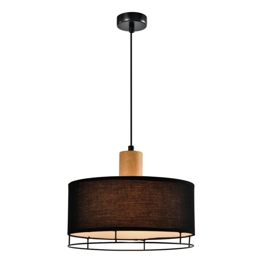 Lámpara colgante ARDI 1xE27/40W/230V negra/marrón