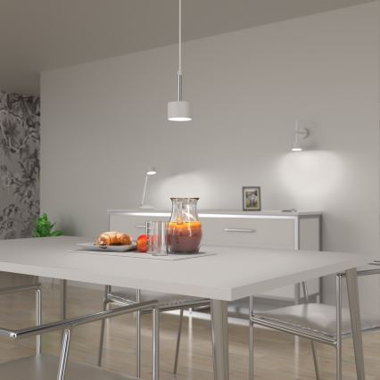 Lámpara colgante ARENA 1xGX53/11W/230V blanco/cromo brillante