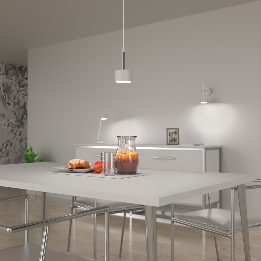 Lámpara colgante ARENA 1xGX53/11W/230V blanco/cromo brillante