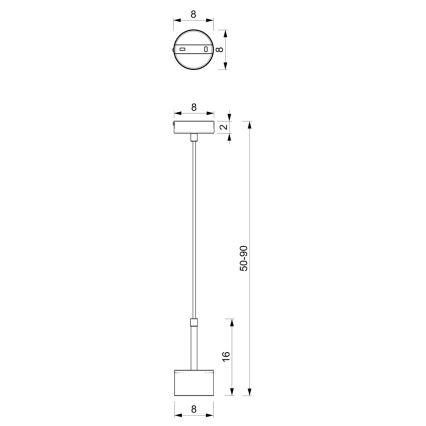 Lámpara colgante ARENA 1xGX53/11W/230V blanco/cromo brillante