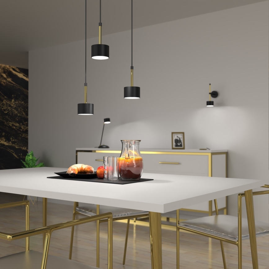 Lámpara colgante ARENA 3xGX53/11W/230V negro/dorado