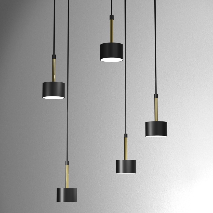 Lámpara colgante ARENA 5xGX53/11W/230V negro/dorado