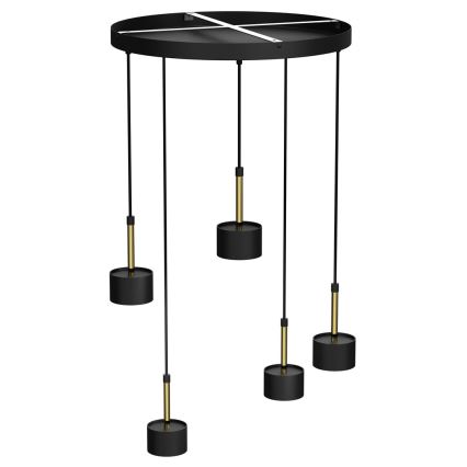 Lámpara colgante ARENA 5xGX53/11W/230V negro/dorado