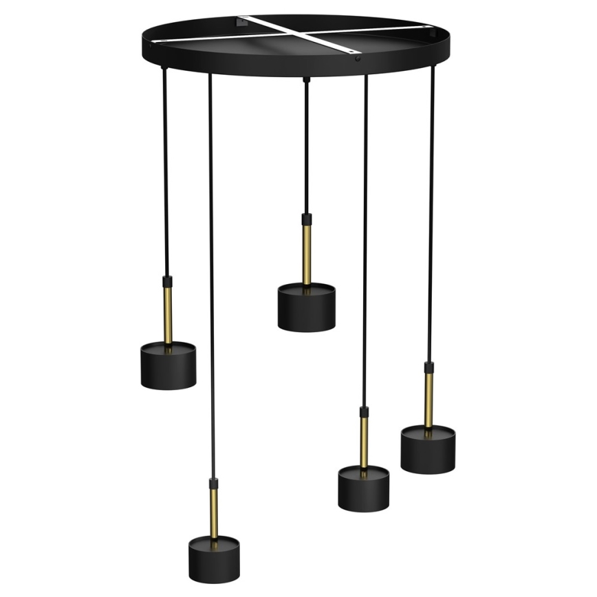 Lámpara colgante ARENA 5xGX53/11W/230V negro/dorado