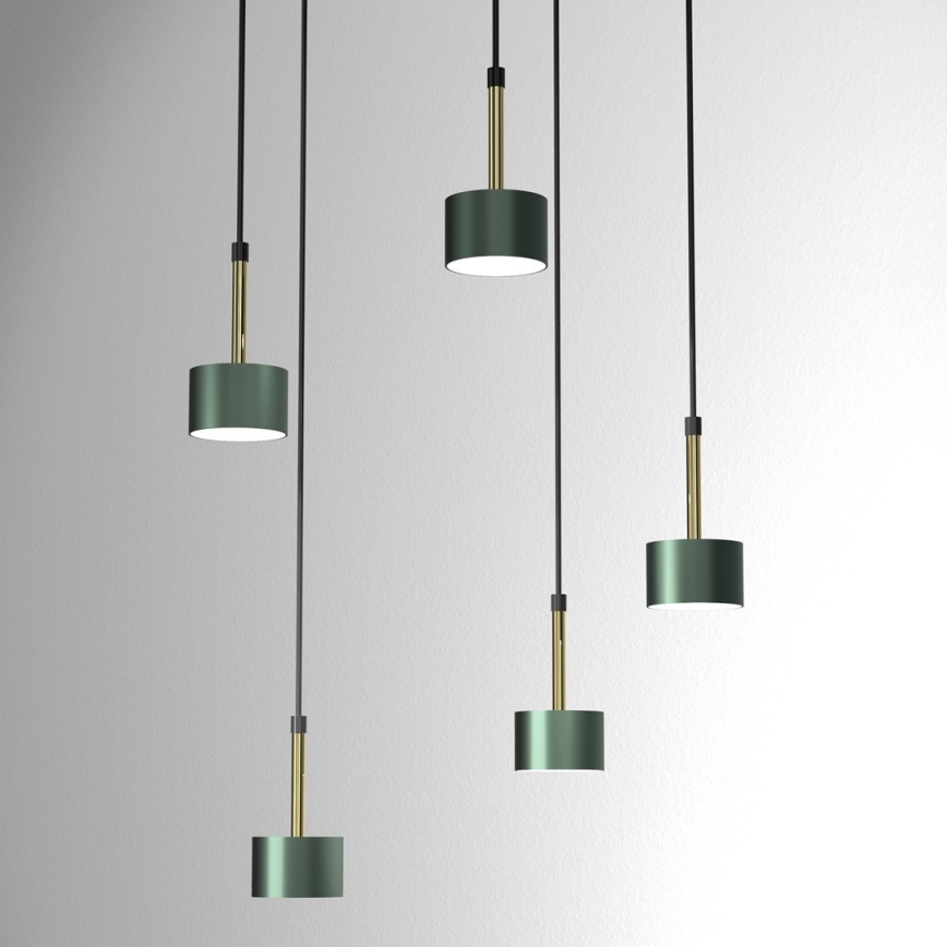 Lámpara colgante ARENA 5xGX53/11W/230V verde/dorado