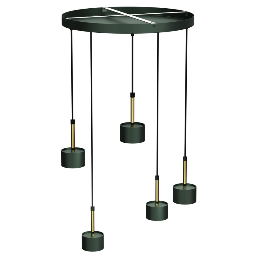 Lámpara colgante ARENA 5xGX53/11W/230V verde/dorado