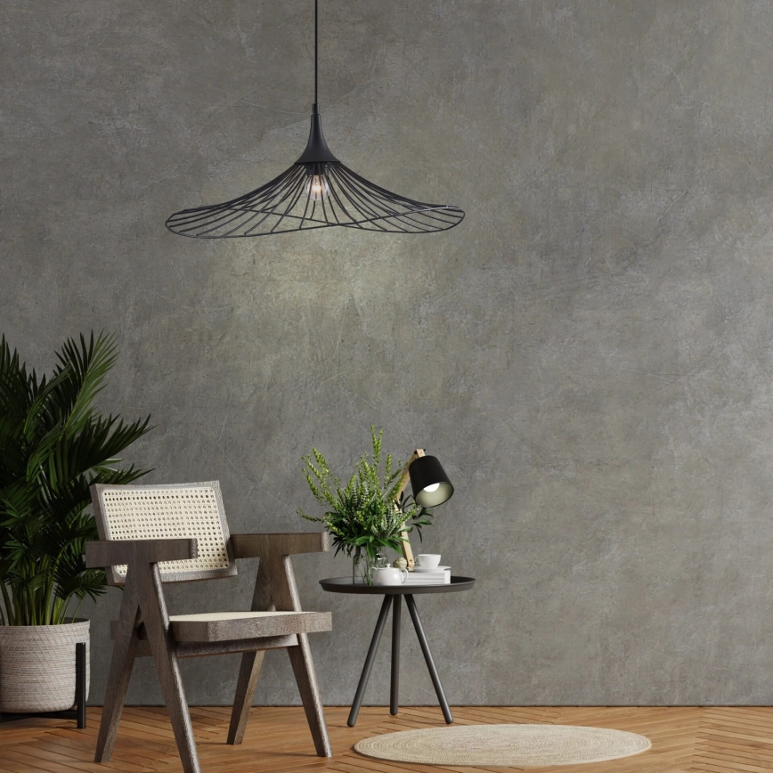 Lámpara colgante ARIELLE 1xE27/20W/230V diá. 50 cm negro