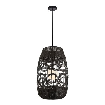 Lámpara colgante ARONA 1xG9/9W/230V diá. 40 cm ratán/negro