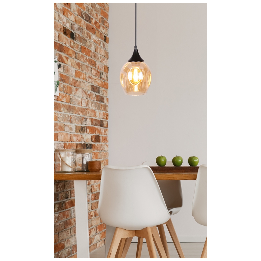 Lámpara colgante ASPA 1xE27/40W/230V negro