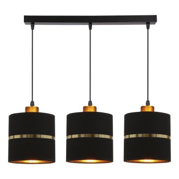 Lámpara colgante ASSAM 3xE27/60W/230V negro