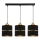 Lámpara colgante ASSAM 3xE27/60W/230V negro
