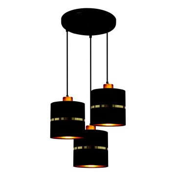 Lámpara colgante ASSAM 3xE27/60W/230V negro