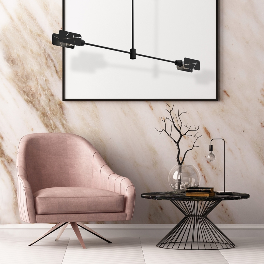 Lámpara colgante ASTRA 2xE27/60W/230V negro