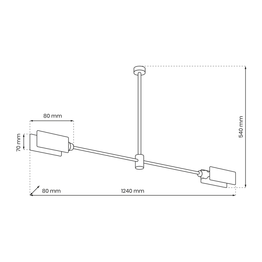 Lámpara colgante ASTRA 2xE27/60W/230V negro