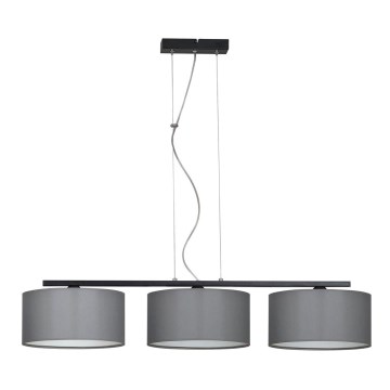 Lámpara colgante ASTRA 3xE27/60W/230V gris