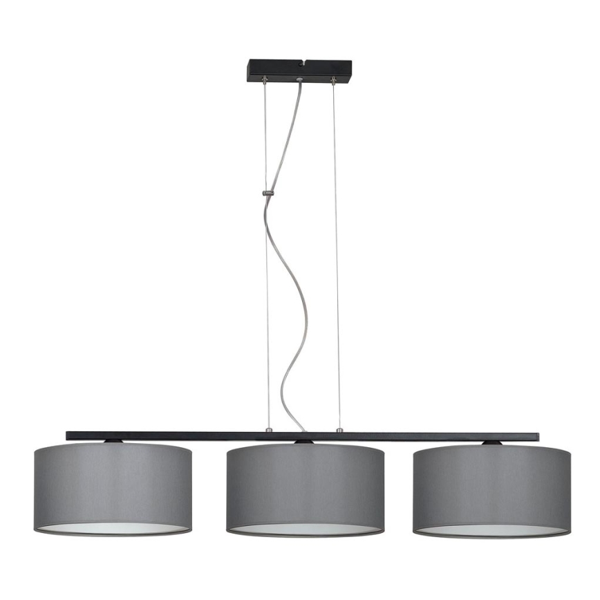 Lámpara colgante ASTRA 3xE27/60W/230V gris