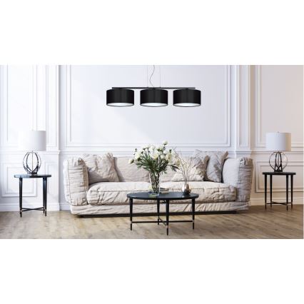 Lámpara colgante ASTRA 3xE27/60W/230V negro