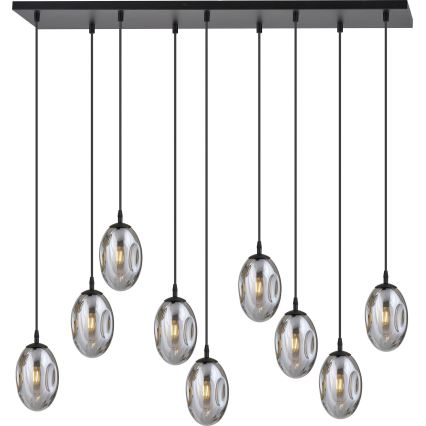 Lámpara colgante ASTRAL 9xE14/10W/230V negro/ahumado
