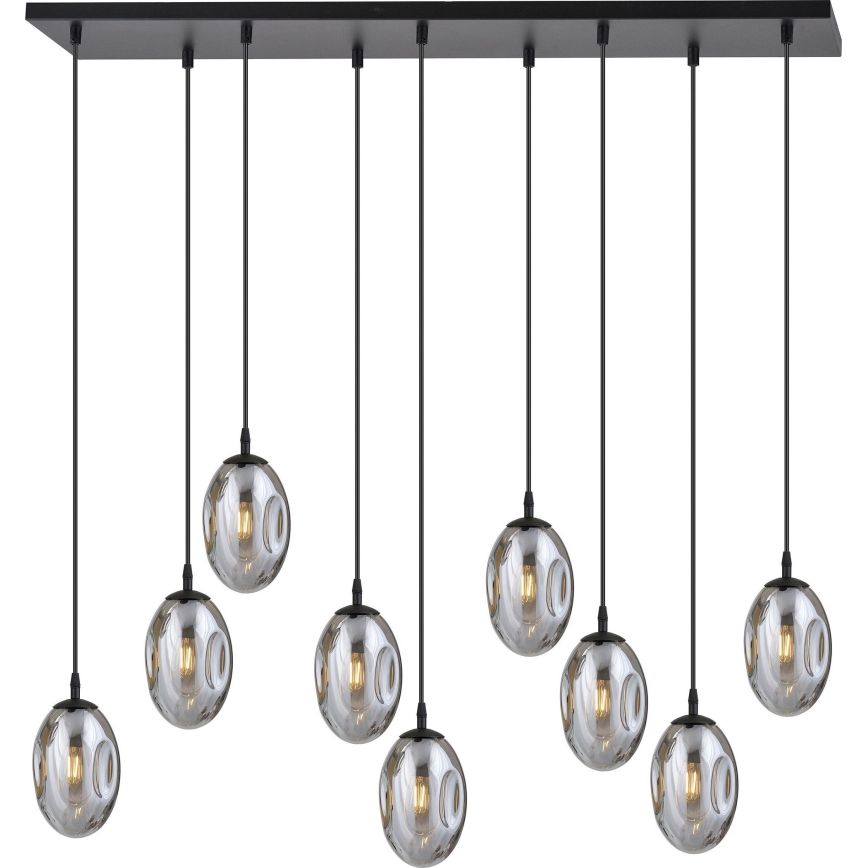 Lámpara colgante ASTRAL 9xE14/10W/230V negro/ahumado