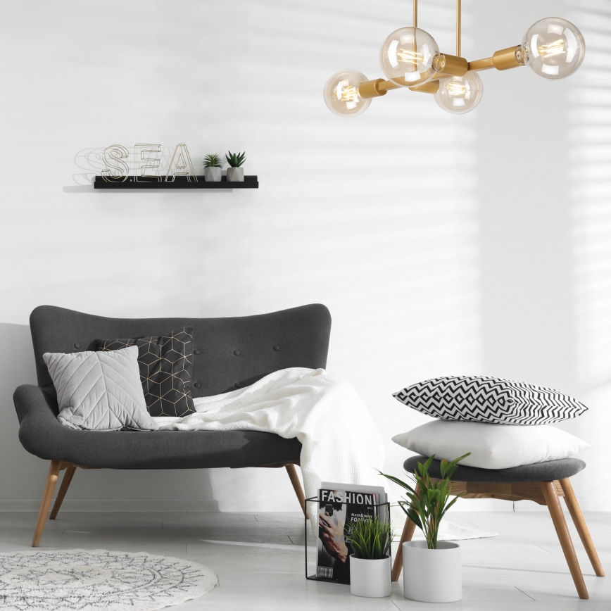 Lámpara colgante ASTRID 4xE27/60W/230V dorado