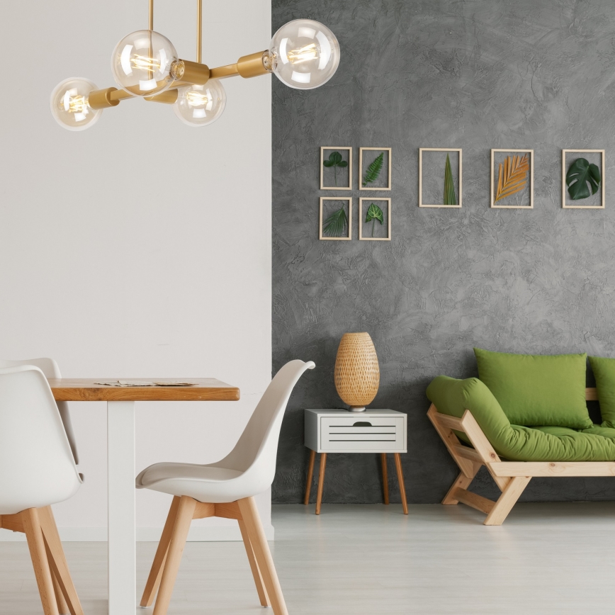 Lámpara colgante ASTRID 4xE27/60W/230V dorado