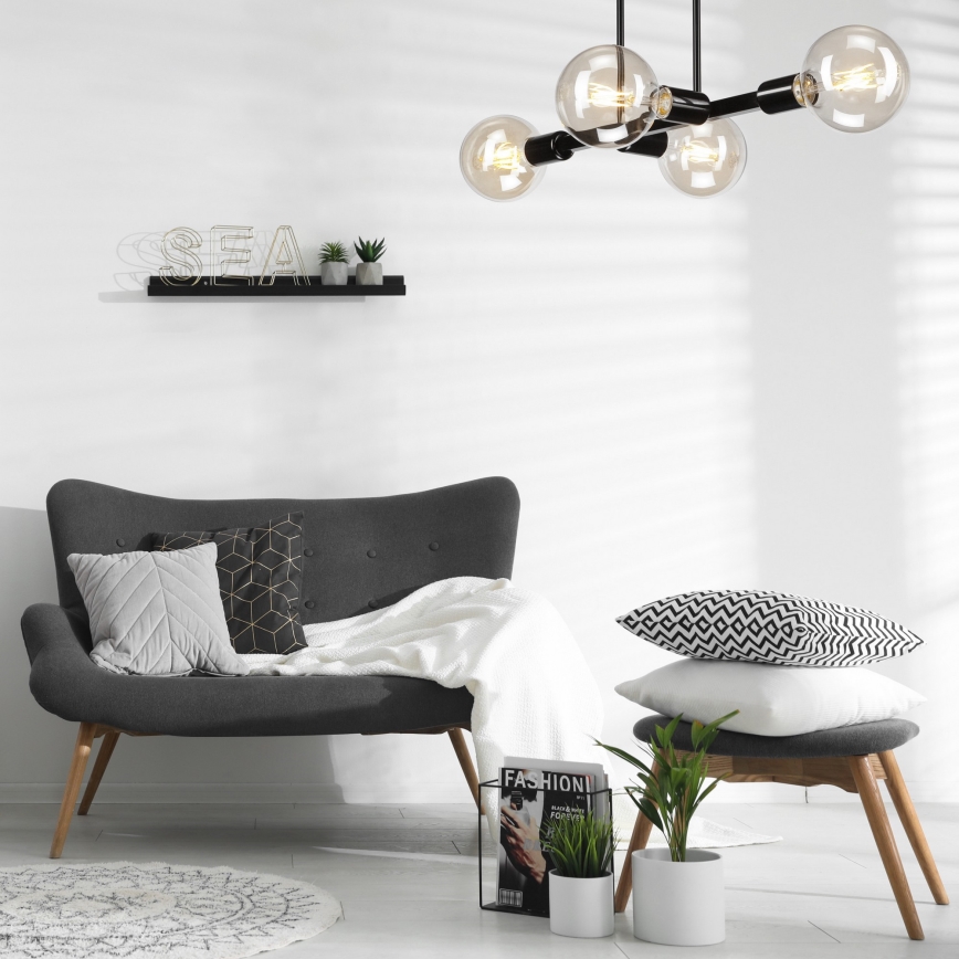 Lámpara colgante ASTRID 4xE27/60W/230V negro