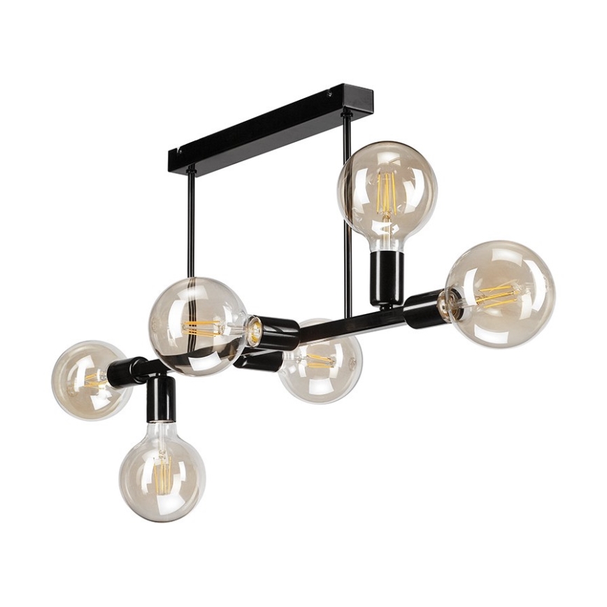 Lámpara colgante ASTRID 6xE27/60W/230V negro