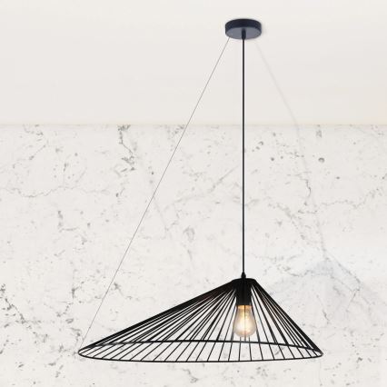 Lámpara colgante AURORA 1xE27/20W/230V diá. 60 cm negro