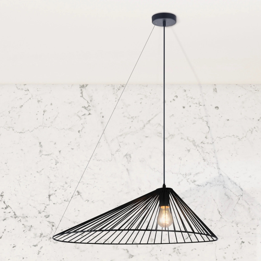 Lámpara colgante AURORA 1xE27/20W/230V diá. 60 cm negro