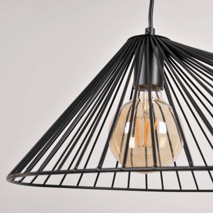 Lámpara colgante AURORA 1xE27/20W/230V diá. 60 cm negro