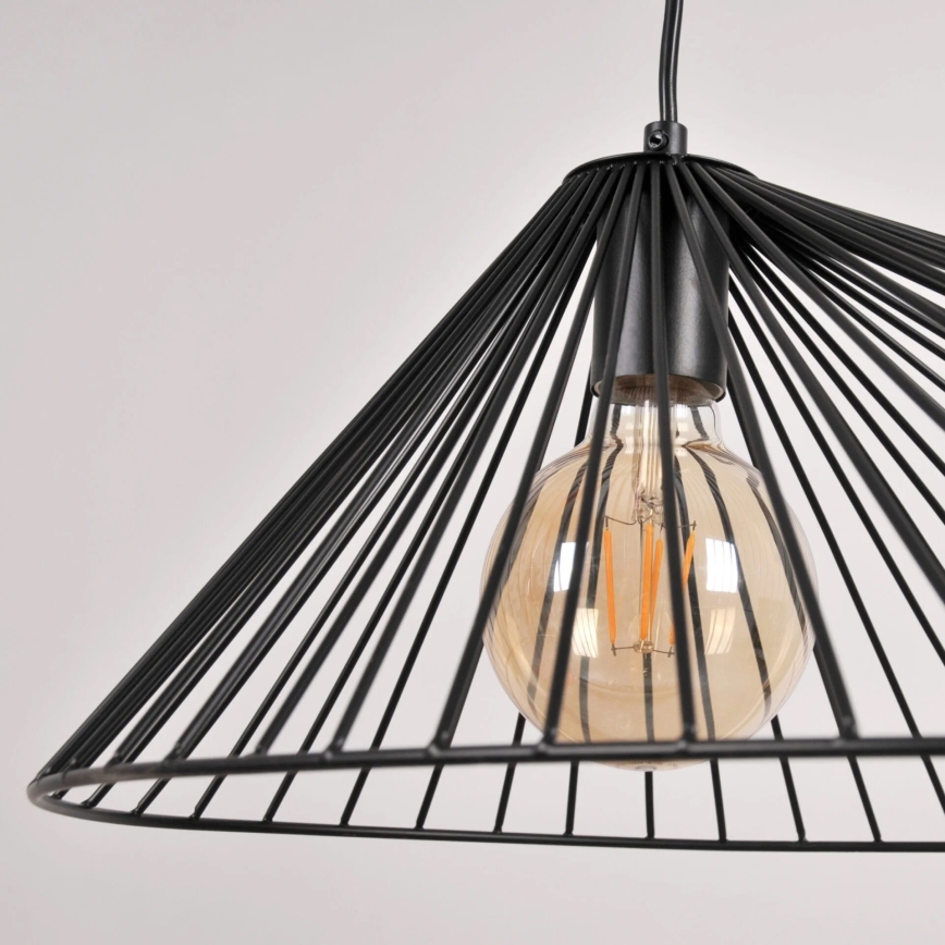 Lámpara colgante AURORA 1xE27/20W/230V diá. 60 cm negro