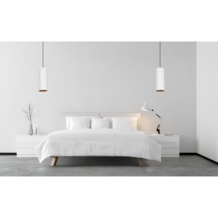 Lámpara colgante con cable AVALO 1xE27/60W/230V blanco/cobre