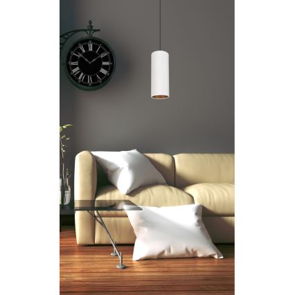 Lámpara colgante con cable AVALO 1xE27/60W/230V blanco/cobre