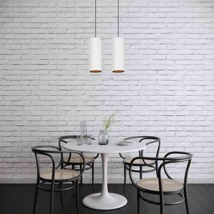 Lámpara colgante con cable AVALO 2xE27/60W/230V blanco/cobre
