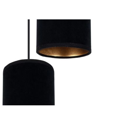 Lámpara colgante AVALO 2xE27/60W/230V diá. 20 cm negro