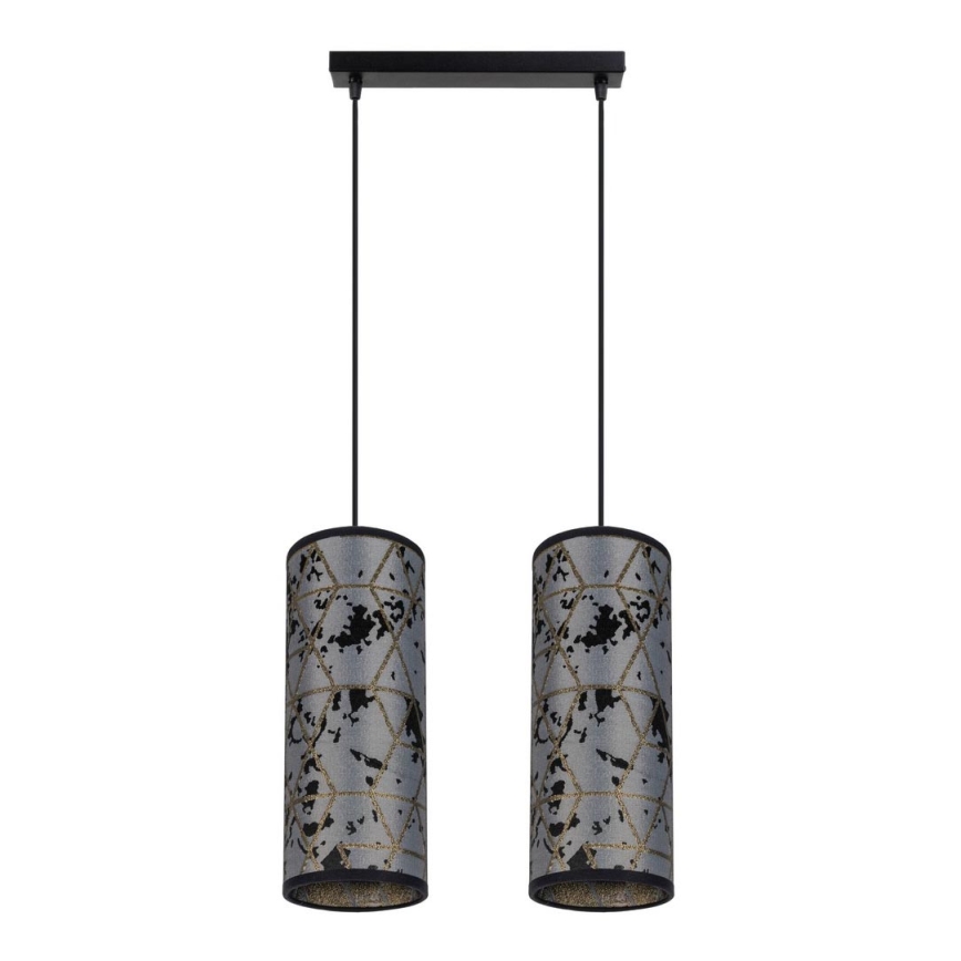 Lámpara colgante AVALO 2xE27/60W/230V gris/negro