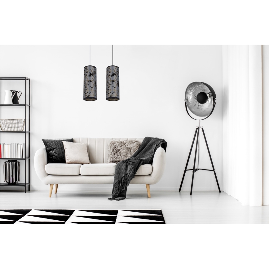 Lámpara colgante AVALO 2xE27/60W/230V gris/negro