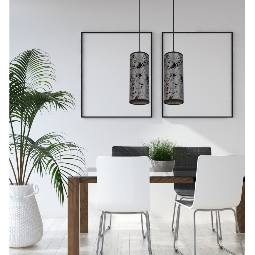 Lámpara colgante AVALO 2xE27/60W/230V gris/negro