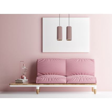 Lámpara colgante con cable AVALO 2xE27/60W/230V rosa/cobre