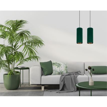 Lámpara colgante con cable AVALO 2xE27/60W/230V verde/cobre